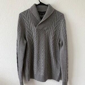 Banana Republic Gray Turtleneck Sweater Cable Knit